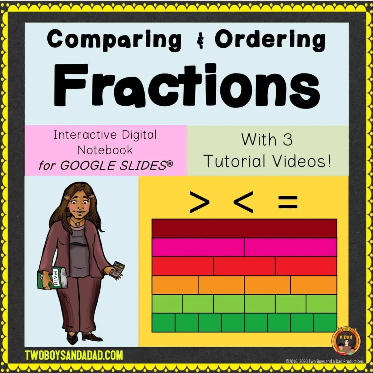 Cover for digital notebook for Comparing Fractions