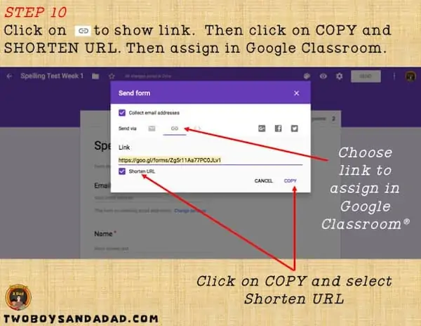 Add to Google Classroom using a link