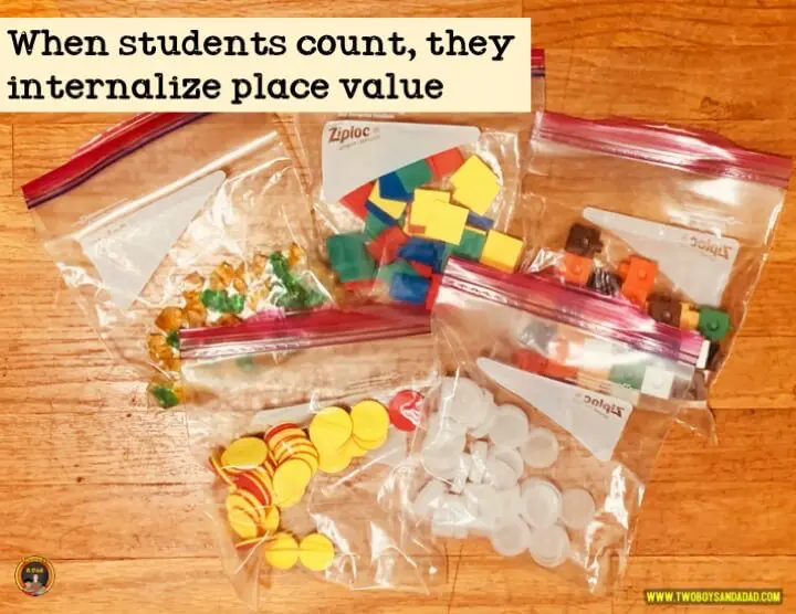 Use counting collections as a routine for teaching place value