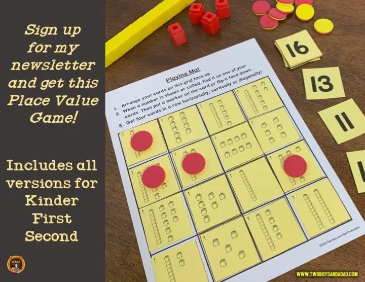 sign up for the newsletter to get the place value freebie