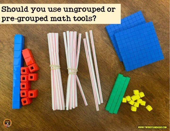 What type of math tools should be used for teaching place value